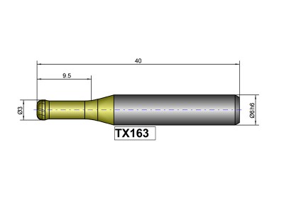 TX163 - TX563 Milling Tool - CoCr & Titanium (3mm)